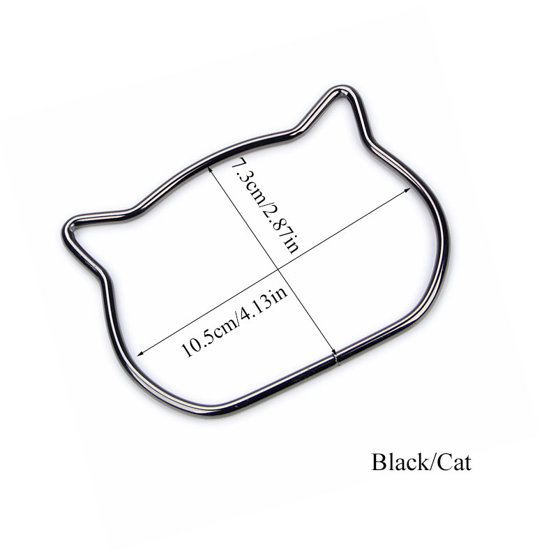 DIY bandoleras Obag Handles Oreja de Gato asa de bolsa de Metal para mujer, accesorios para bolsos, reemplazo para hacer bolsos, bolsos, montura para monedero: black cat