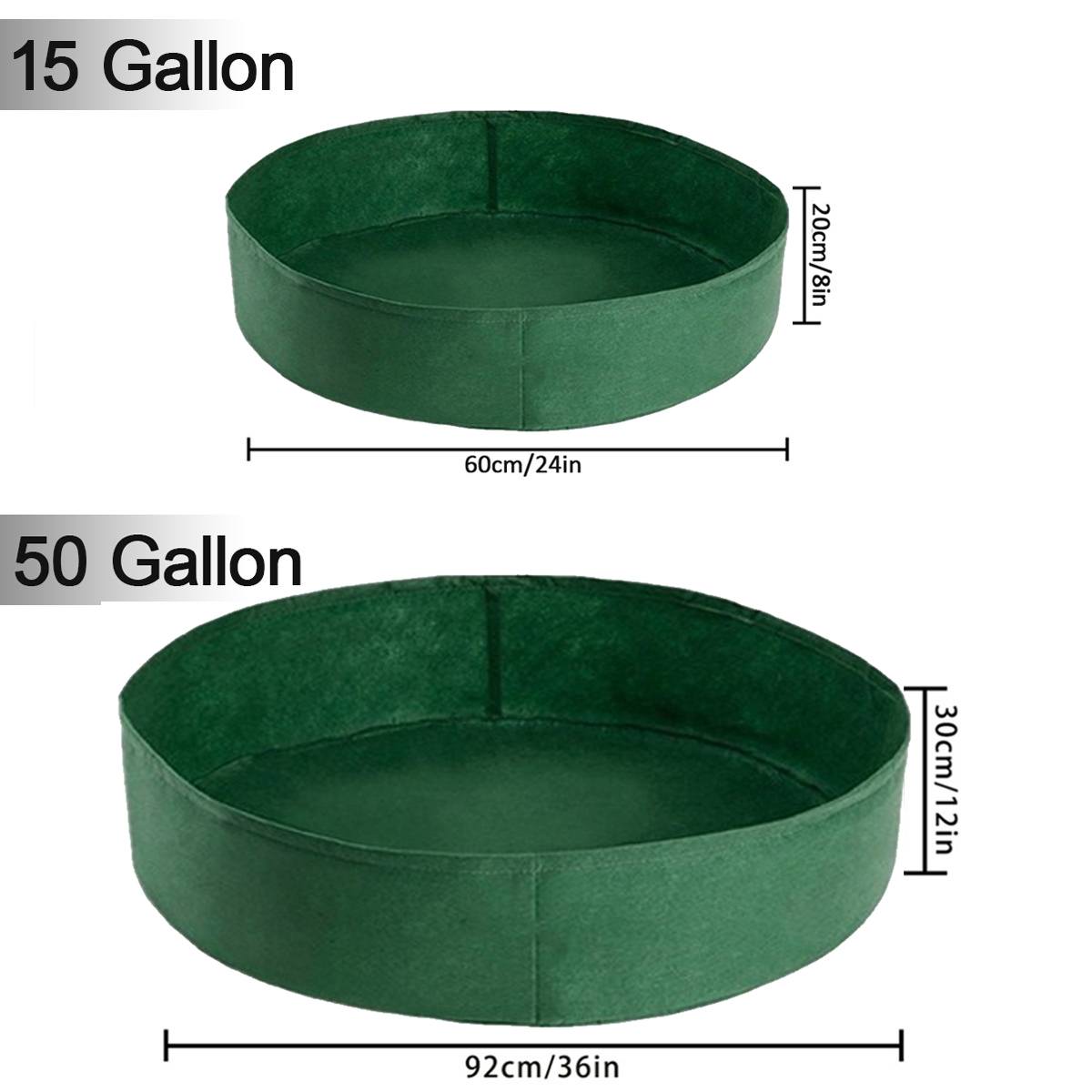 Fabric Raised Garden Bed 50 Gallons Round Planting Container Grow Bags Breathable Felt Fabric Planter Pot for Plants Nursery Pot
