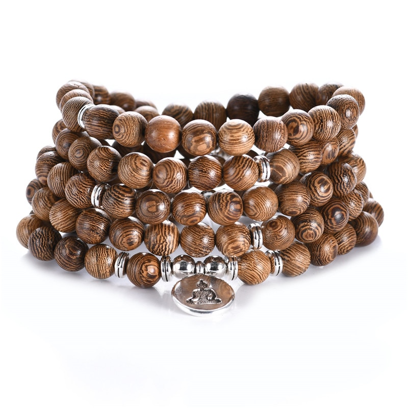 Wwlb prijs natuurlijke sandelhout mannen om lotus sieraden gebed pulsera hombre houten kralen rozenkrans armband voor vrouwen