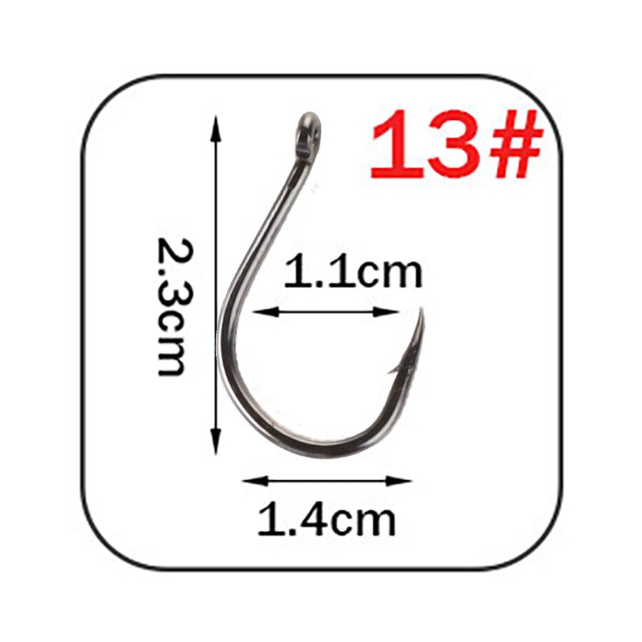 Wpe mærke 1 pakke fiskekrog størrelse 7#-15#  krog med modhager højkulstofstål enkelt cirkel karpe fiskekrog jig tilbehør: Lysegrå