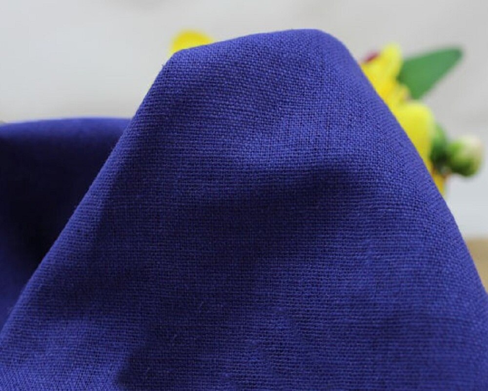 50cm*140cm Royal Blue Solid Color DIY Sewing Material Linen Muslin Cotton Fabric