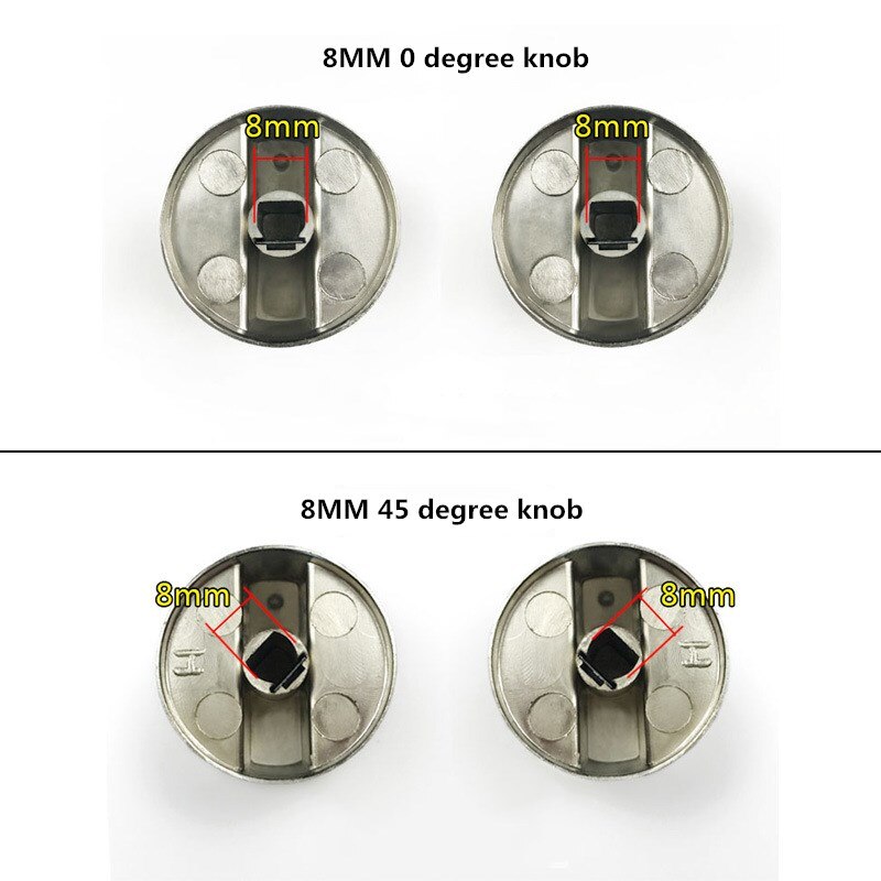 4 Stks/set 6Mm/8Mm Metalen Schakelaar Bedieningsknoppen Fornuis Knoppen Kookgerei Vervangende Accessoires Voor Keuken Fornuis Gas kachel Oven