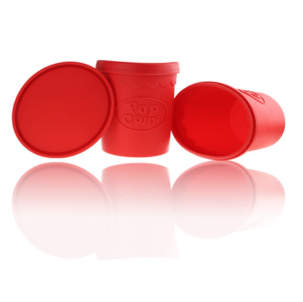 Popcorn Microwave Silicone Foldable Red Kitchen Easy Tools DIY Popcorn Bucket Bowl Maker With Lid bowls