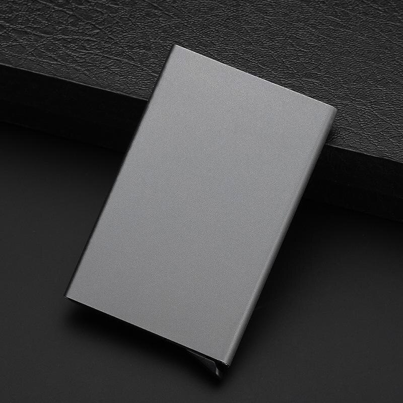 Edelstahl Kreditkarte Halfter Männer Dünne Anti Schützen Reise Ich würde Karteninhaber Frauen Rfid Brieftasche Metall fallen Porte Carte: grau