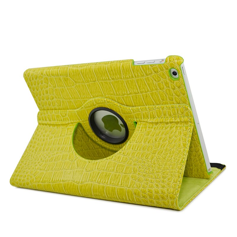 Funda con patrón de cocodrilo para iPad, cubierta de cuero abatible inteligente de grados para iPad Air 2 Air Generation, para el iPad 9,7 , 360