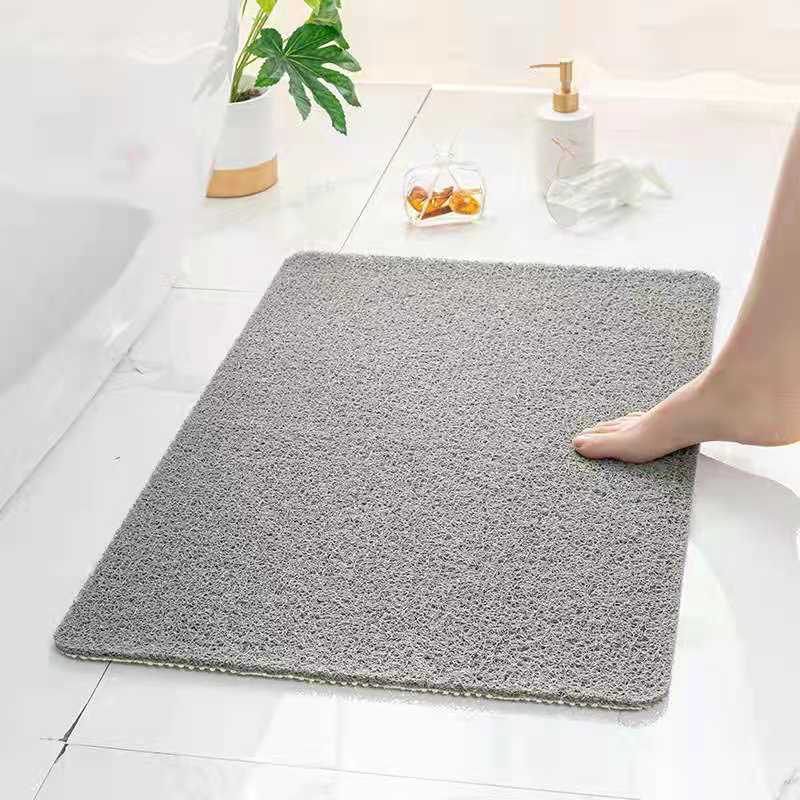 Douche Mat Antislip Comfortabele Bad Mat Met Drainage Apparaat, pvc Loofah Waterdichte Vloermatten Voor Natte Gebieden, Sneldrogende: Light Grey