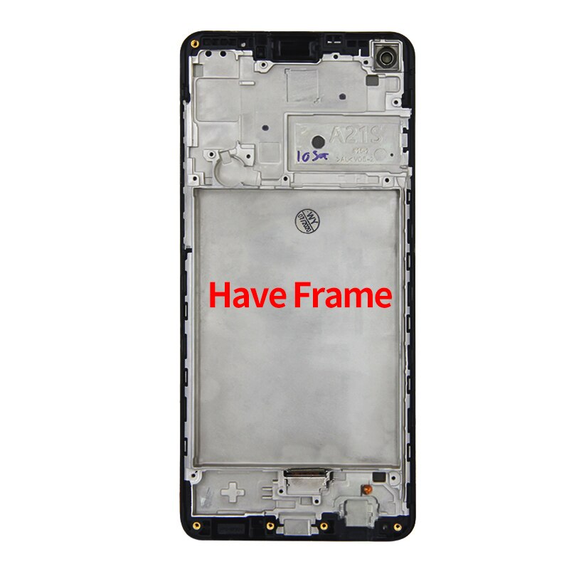 Original para samsung galaxy a21s lcd screen display toque digitador assembléia SM-A217M a217n a217f lcd substituição a217f/ds: Black with frame