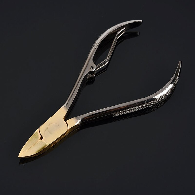Herramientas profesionales para uñas, cortaúñas de acero inoxidable, tijeras afiladas, eliminador de piel muerta, herramienta de manicura artística para uñas, oro y plata, 1 ud.: 02