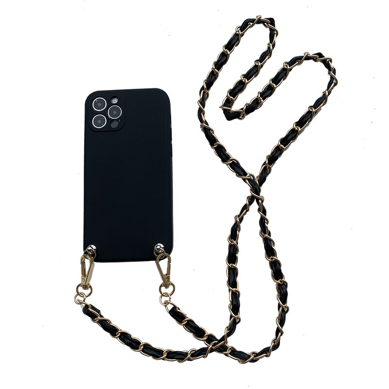 Pulseras de cuero correa cruzada cordón funda de teléfono para iphone 15 16 14 12 11 13 Pro Max Mini XR X XS 7 8 plus SE cubierta: Acrílico