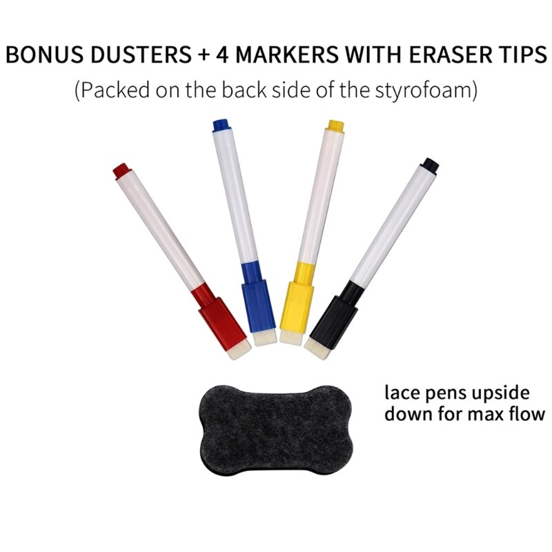 Erasable Magnetic White Board Kit Weekly Monthly Schedule Planner Calendar Fridge Magnet Drawing