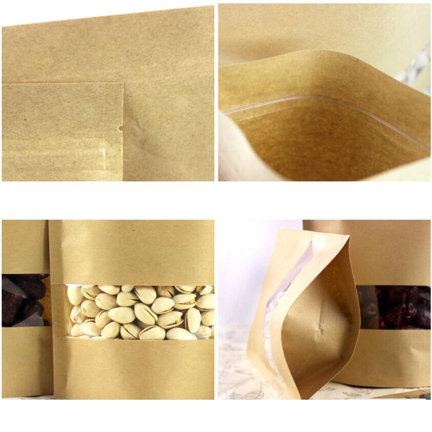 Sachets à thé en papier Kraft tenant debout | Sachets d'emballage de thé aux fruits, sachets auto-scellants, lot de 100