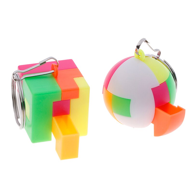 Porte-clés magique Cube autocollant moins torsion puzzle Cube jouet Smart porte-clés sac décoration mignon
