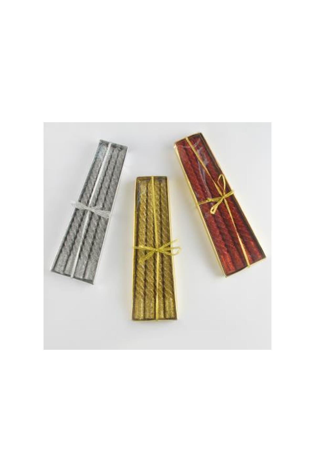 4'Lü Silvery Candlestick Candlestick Middle Size (24 Cm)