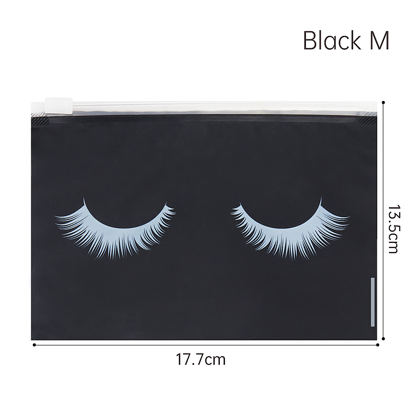 Bolsas para el cuidado posterior de pestañas con cremallera, bolsa de maquillaje para artículos de tocador, herramienta de belleza de viaje cosmética, suministros de extensión de pestañas, 10 Uds.: Blanco