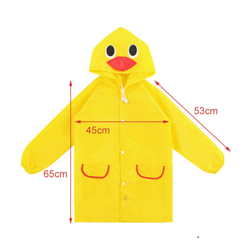 1Pcs Cartoon Dier Stijl Waterdicht Kids Regenjas Voor Kinderen Regenjas Regenkleding Regenpak Student Dier Stijl Regenjas: YELLOW