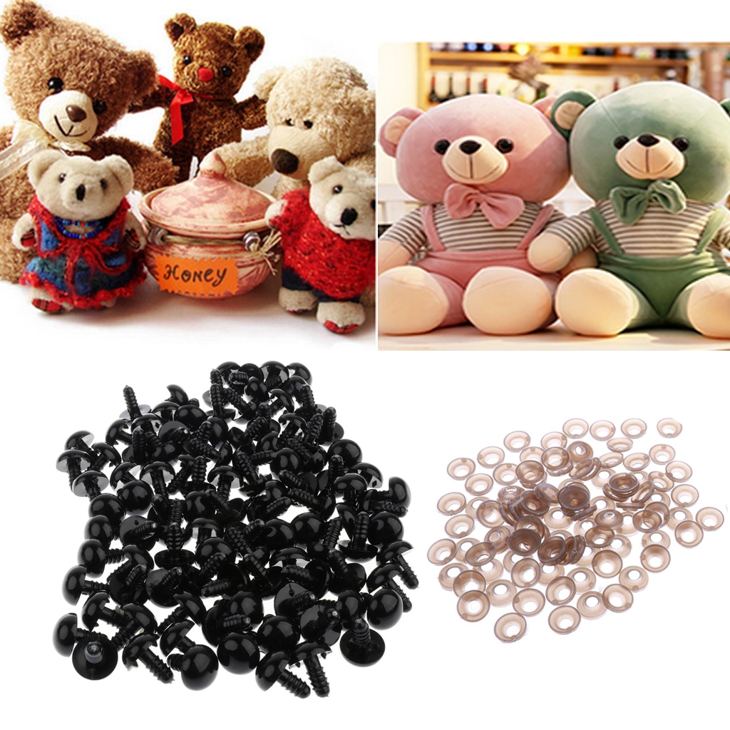 1000 PCS Plastic Safety Eyes Craft Eyes with Washers for Doll, Bear, Stuffed Animals, Soft Toy Making, DIY Crafts