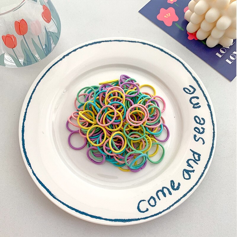 Bandes de cheveux pour bébés, 100 pièces, attaches colorées pour enfants, couvre-chef élastiques, accessoires pour filles