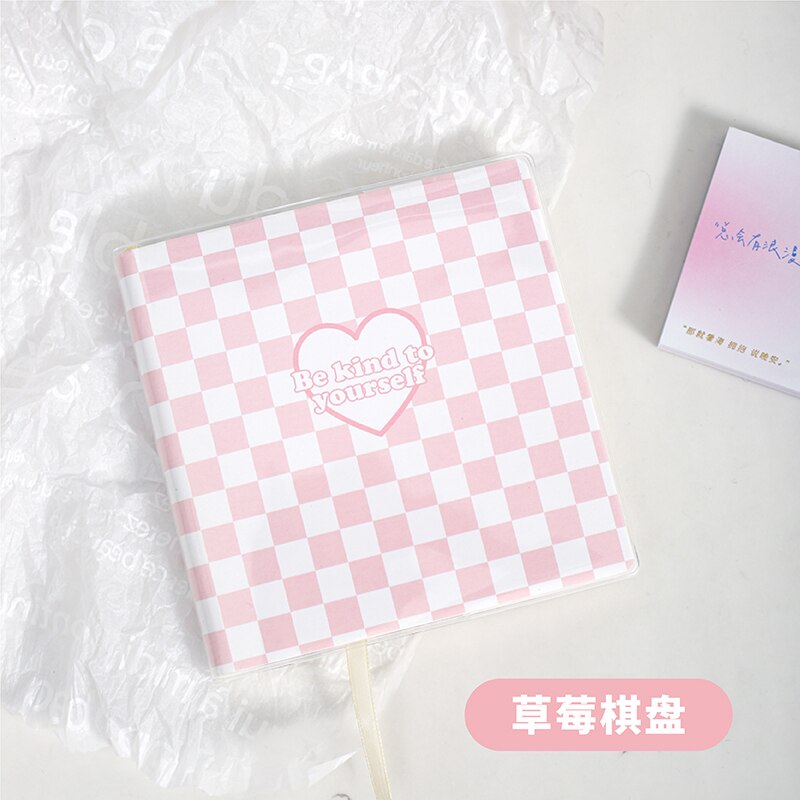 Yoofun-Cuaderno cuadrado con tapa de PVC para estudiantes, cuaderno , sencillo, diario, planificación diaria, lista de tareas, escuela, 120 hojas: d