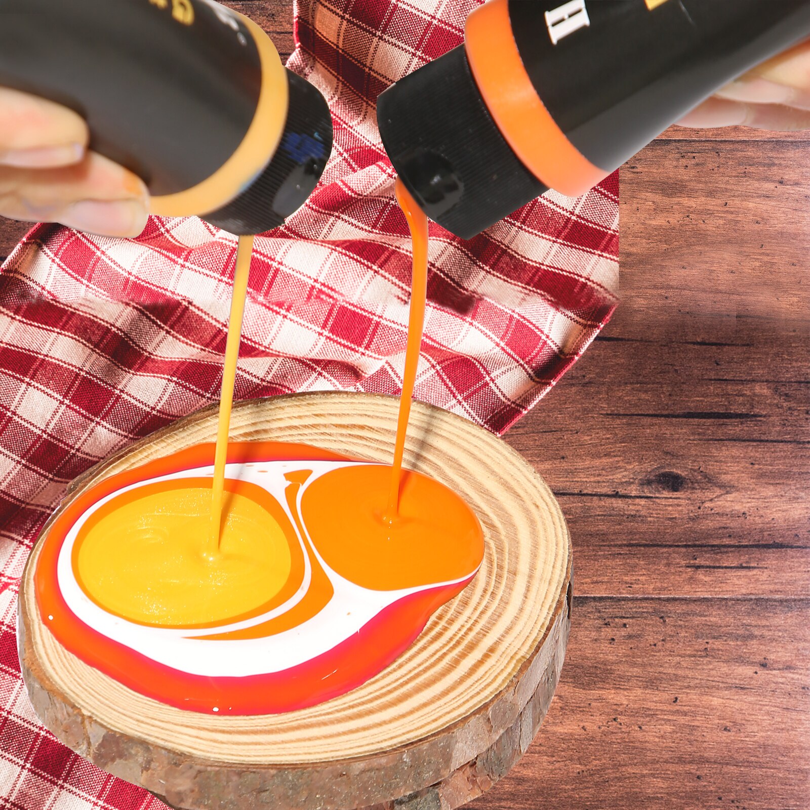 37Pcs Metallic Acryl Gieten Verf Set,12*60Ml Vloeistof Diy Flessen Voor Oppervlakken Uitgerekt Canvas, hout, Air Droge Klei