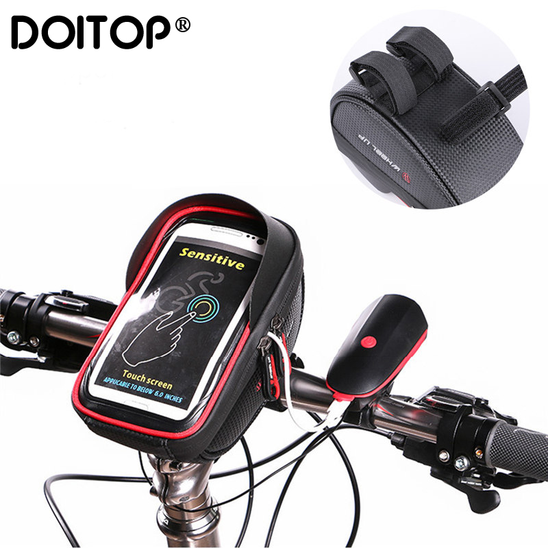 DOITOP 6.0 inch Fiets Waterdichte Mobiele Telefoon Bag Holder Motorcycle Mount voor Samsung Galaxy s8 plus/iPhone 7 plus/LG V20