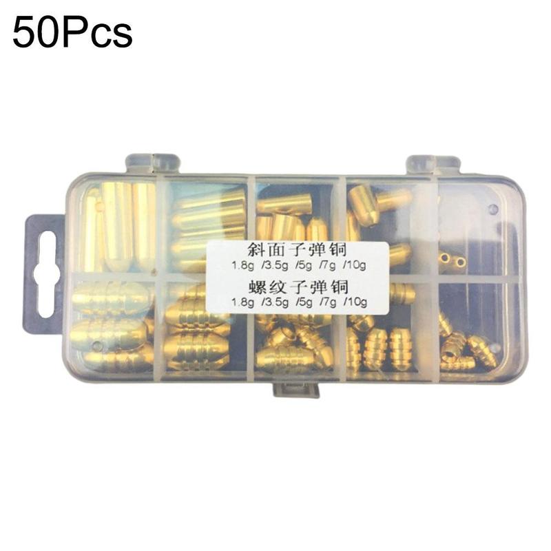 50 Stks/set Koperen Kogel Gewichten Vissen Sinkers In Tackle Plastic Accessoires Vissen 1.8G/3.5G/5G/7G/10G S4H4: Default Title