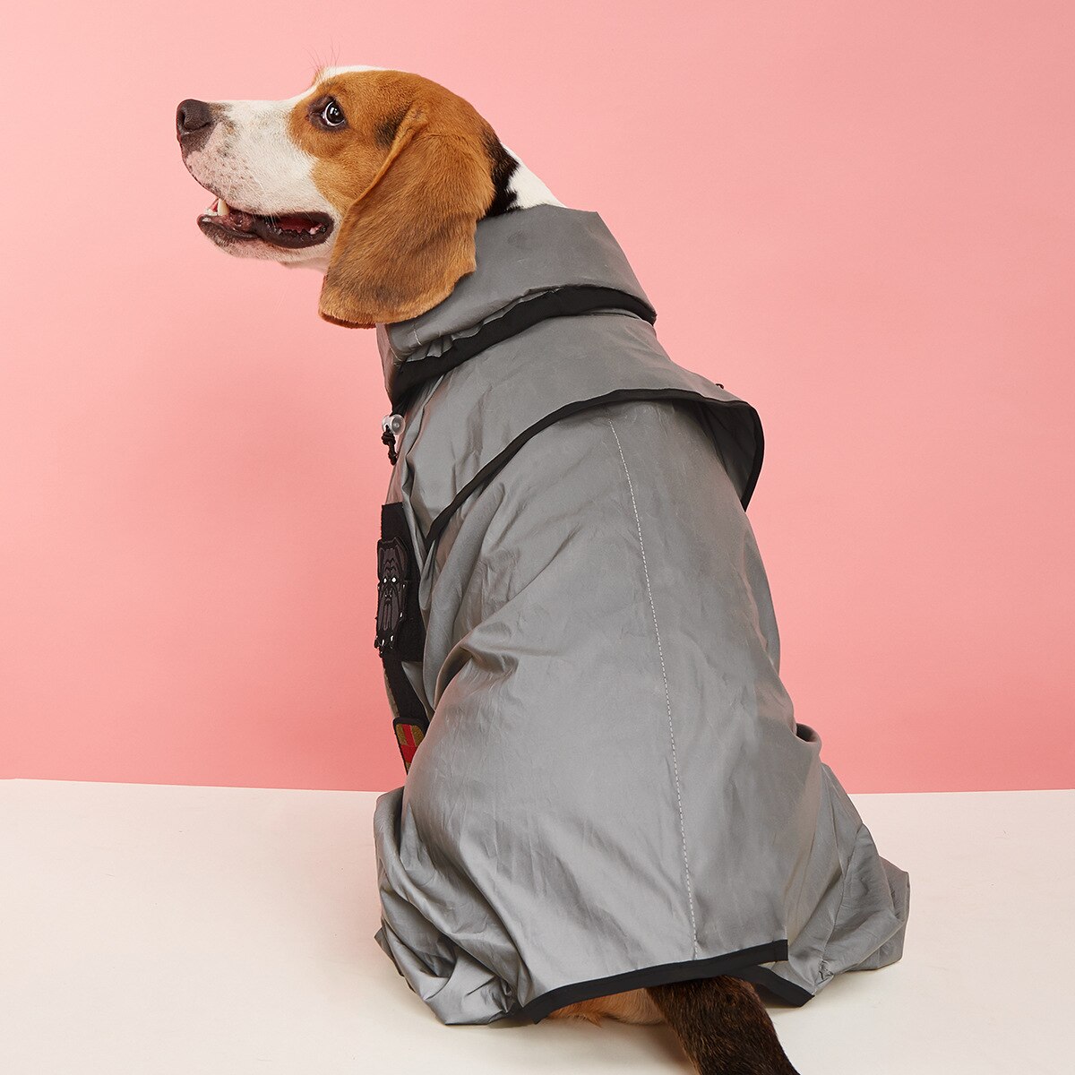 Manteau de pluie réfléchissant avec brassard pour grand chien, combinaison imperméable pour chien Labrador Golden Retriever