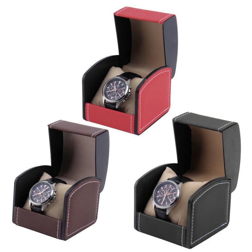 Luxe Horloge Hard Box Geschenkdozen Leer met Kussen Sieraden Horloge Verpakking Voor Bangle Horloge Box relogio masculino