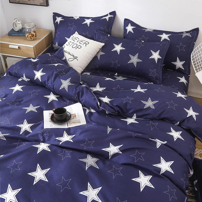 Navy Blue Bedding set,Duvet Cover 220x240 With Pillowcase,200x200 Quilt Cover,Star Pattern king size Blanket Cover