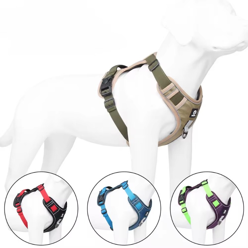 Dog Leash Explosion-proof Punch Handle Multifunctional Chest Back Large Dog Rope Reflective Pet Chest Strap