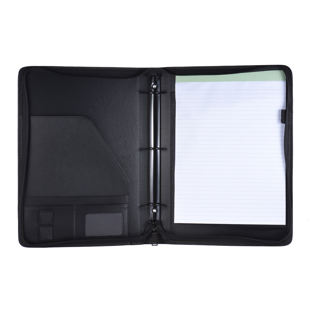Carpeta de documentos de cuero A4 PU, suministros de oficina, portafolio de negocios, carpeta portafolios, estuche para documentos, organizador, cierre con cremallera