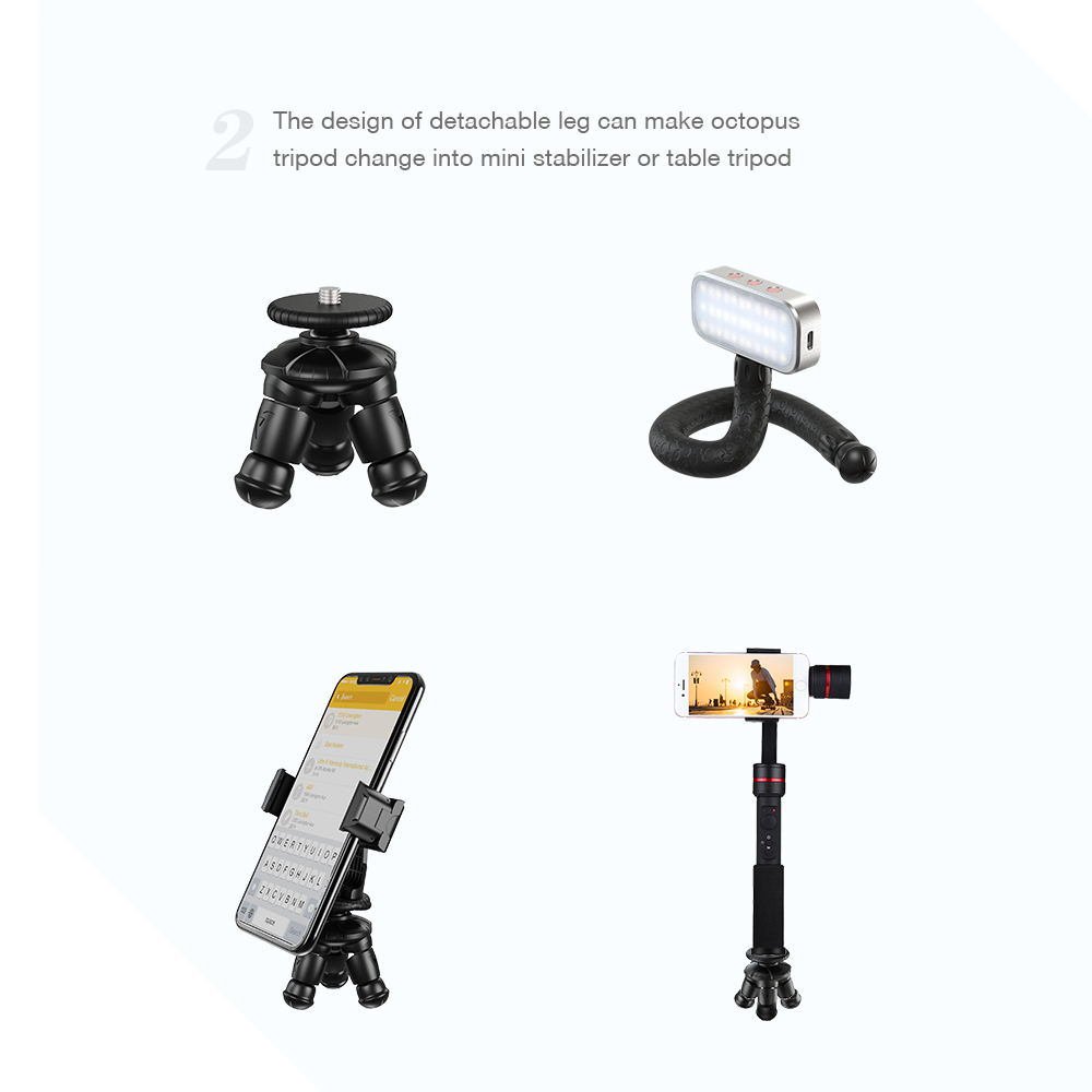 APEXEL Draagbare Flexibele Octopus Reizen Mobiele Telefoon Statief Beugel Monopod Selfie Mini TripodFor iPhone DSLR Camera Gopro