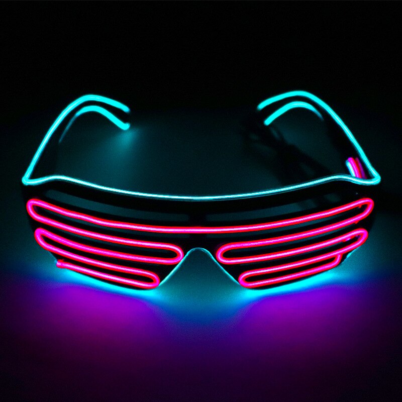 LED Gläser Licht hoch Schattierungen Blinkt Rave Hochzeit Party Brillen leuchtend glühend Nacht Zeigt Dekore Aktivitäzehn Weihnachten Versorgung: Blau rosered