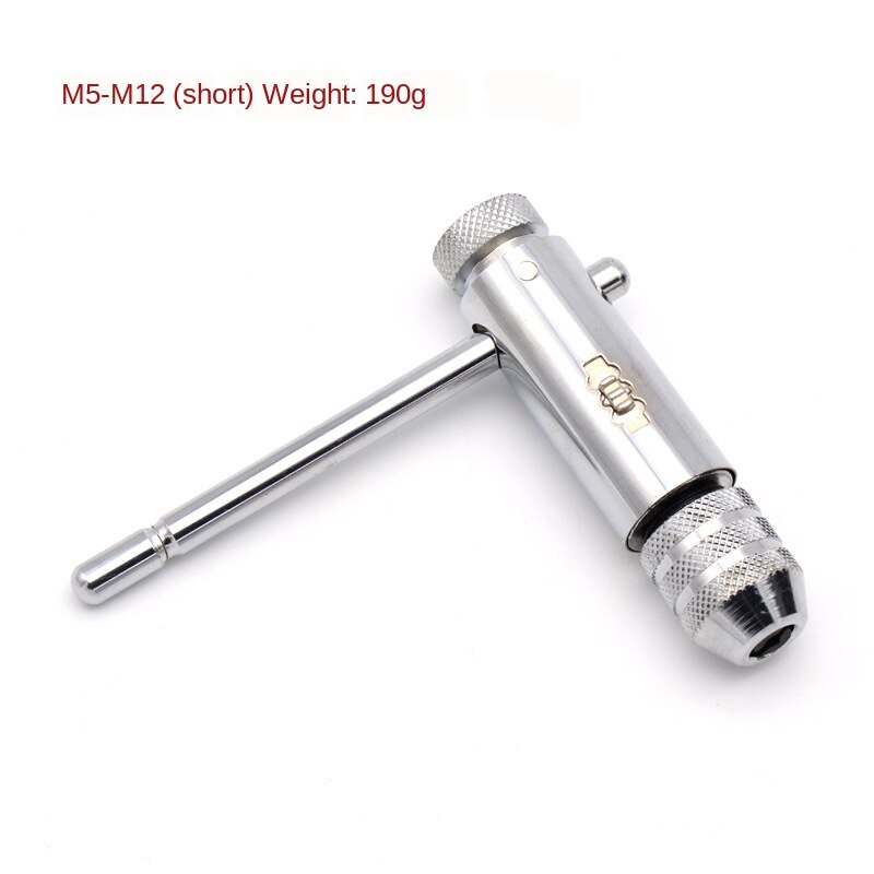 Adjustable T Handle Wrench Ratchet Spanner M3-M8 Screw Taps Thread Metric Plugs Machinist Hand Tools Tap &amp; Die Set: M5-M12 (short type)