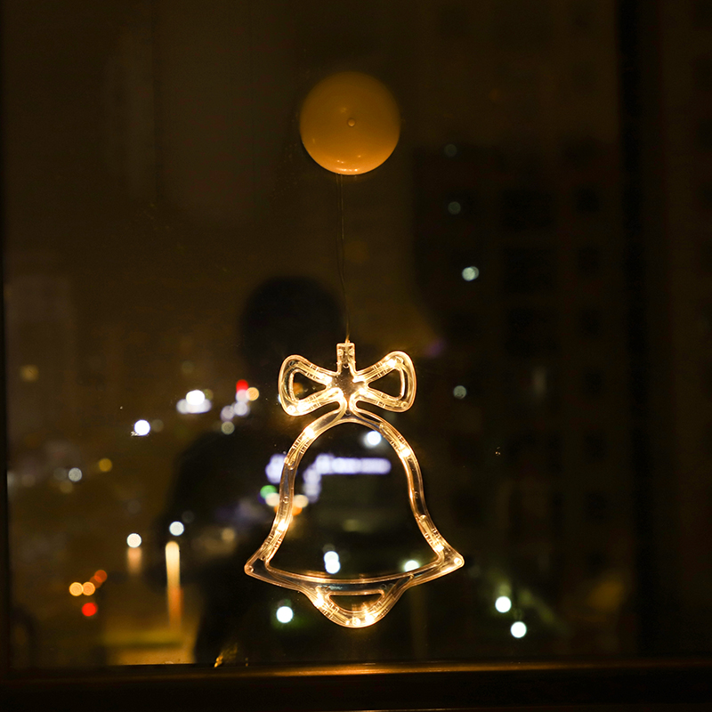 Christmas LED Light Snowflake Santa Deer Hanging Sucker Lamp Window Ornaments Decoration for Home Navidad Year Decor: MINT GREEN