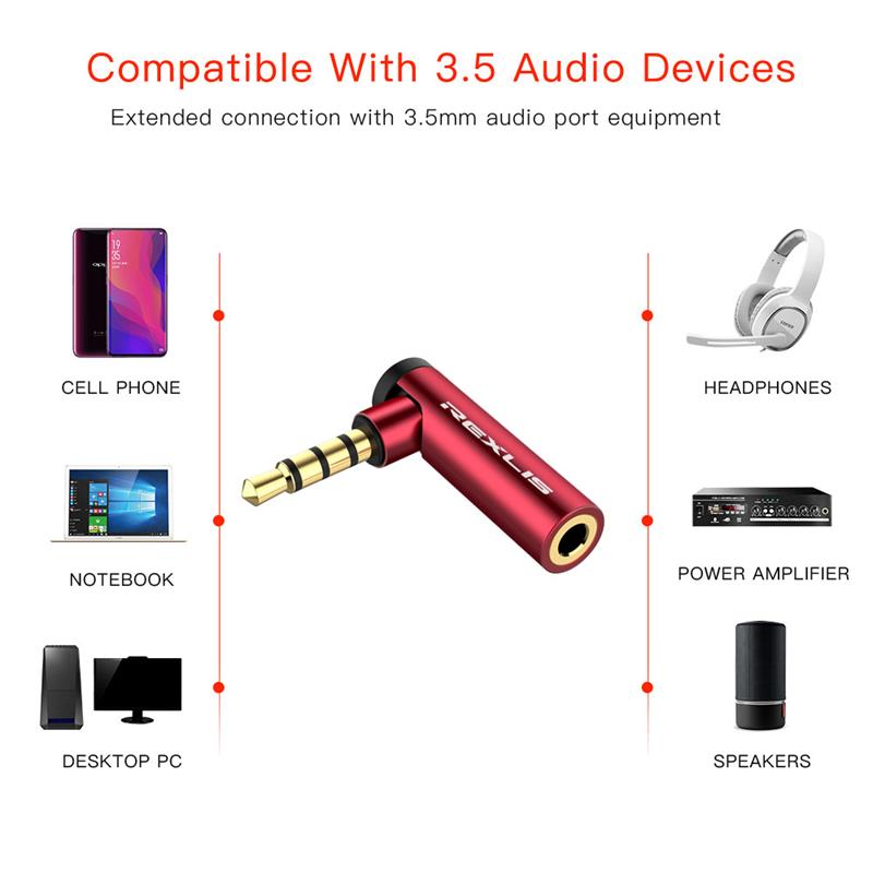 3.5Mm Koptelefoon Audio Jack Converter 90 Graden Omtp Ctia Muziek Audio Adapter Voor Smartphone Notebook Hoofdtelefoon Speaker Versterker
