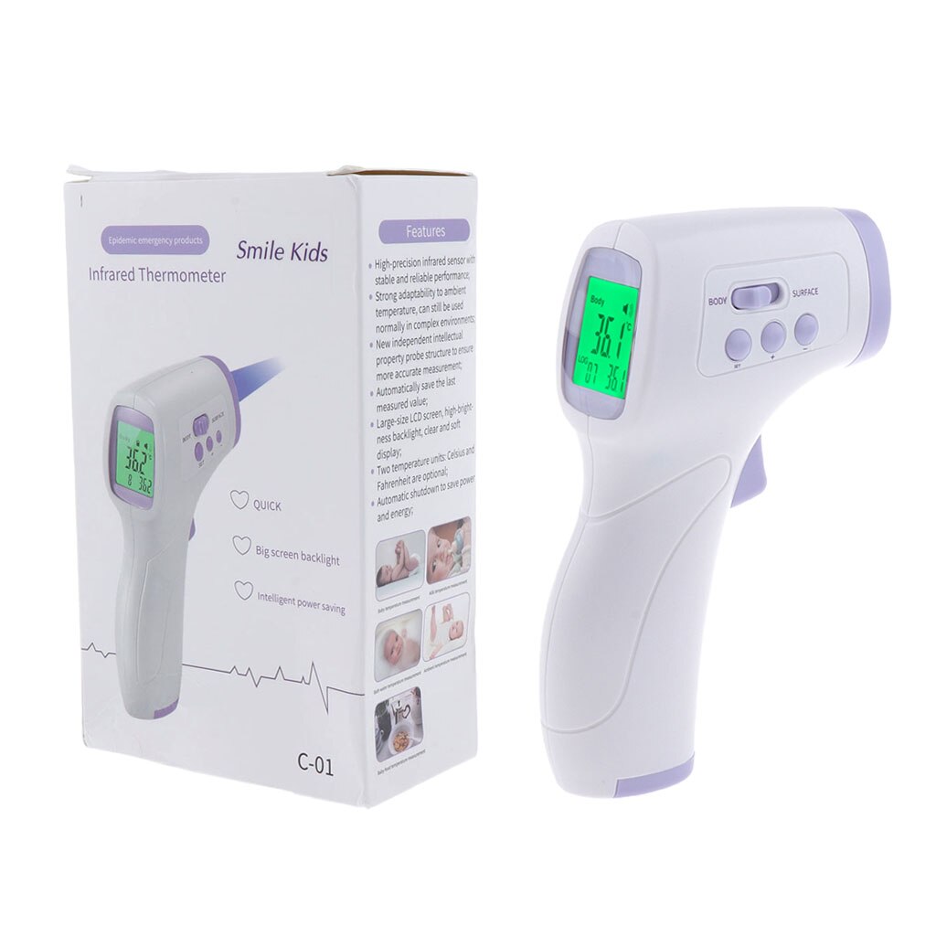 Contactloze Temperatuur Meter Gun Handheld Thermometer Digitale Infrarood Thermometer Lichaam Voor Baby Volwassen Temperatuur Meting