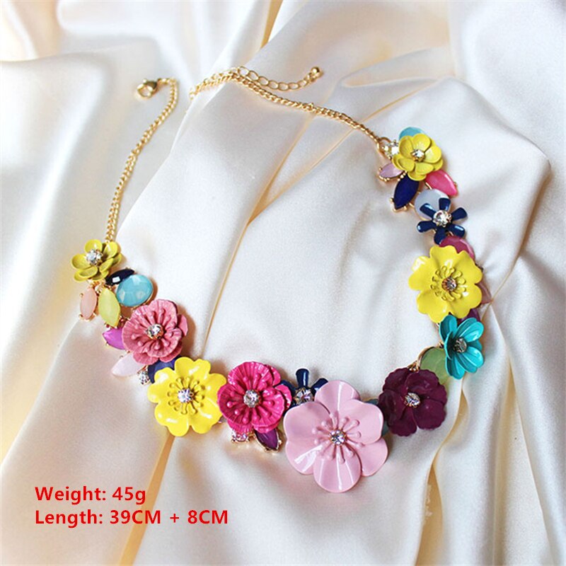 HangZhi-collier de fleurs en métal pour femmes et filles, collier de fleurs en métal, tendance exagération, bijoux, tendance, , tendance,