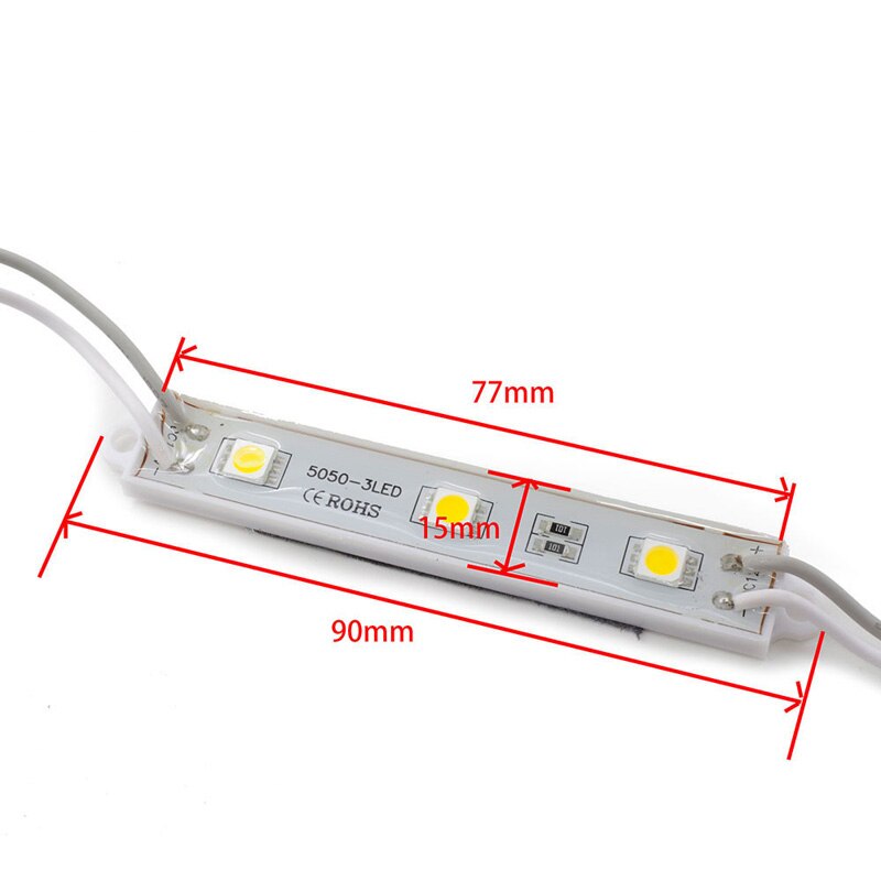 20Pcs Led Module 5050 3 Led DC12V Waterdicht Advertentie Led Modules Super Heldere Verlichting Wit/Warm Wit/Rgb Kleur