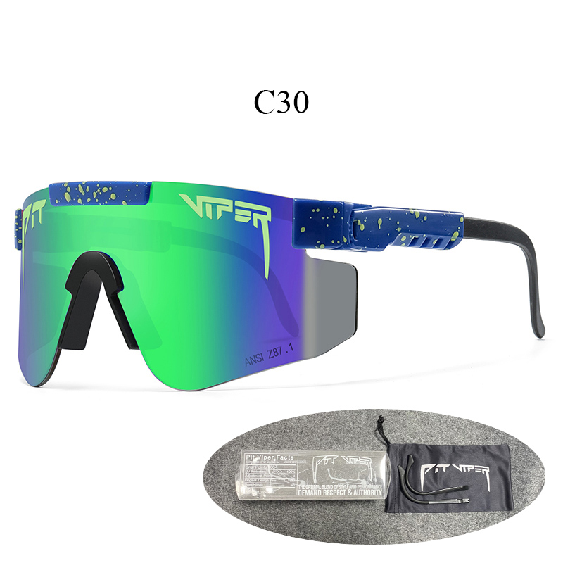 Pit Viper Vissen Zonnebril Outdoor Bril Sportbrillen Fietsen UV400 Fiets Zonnebril Mtb Goggles Met Case: C30