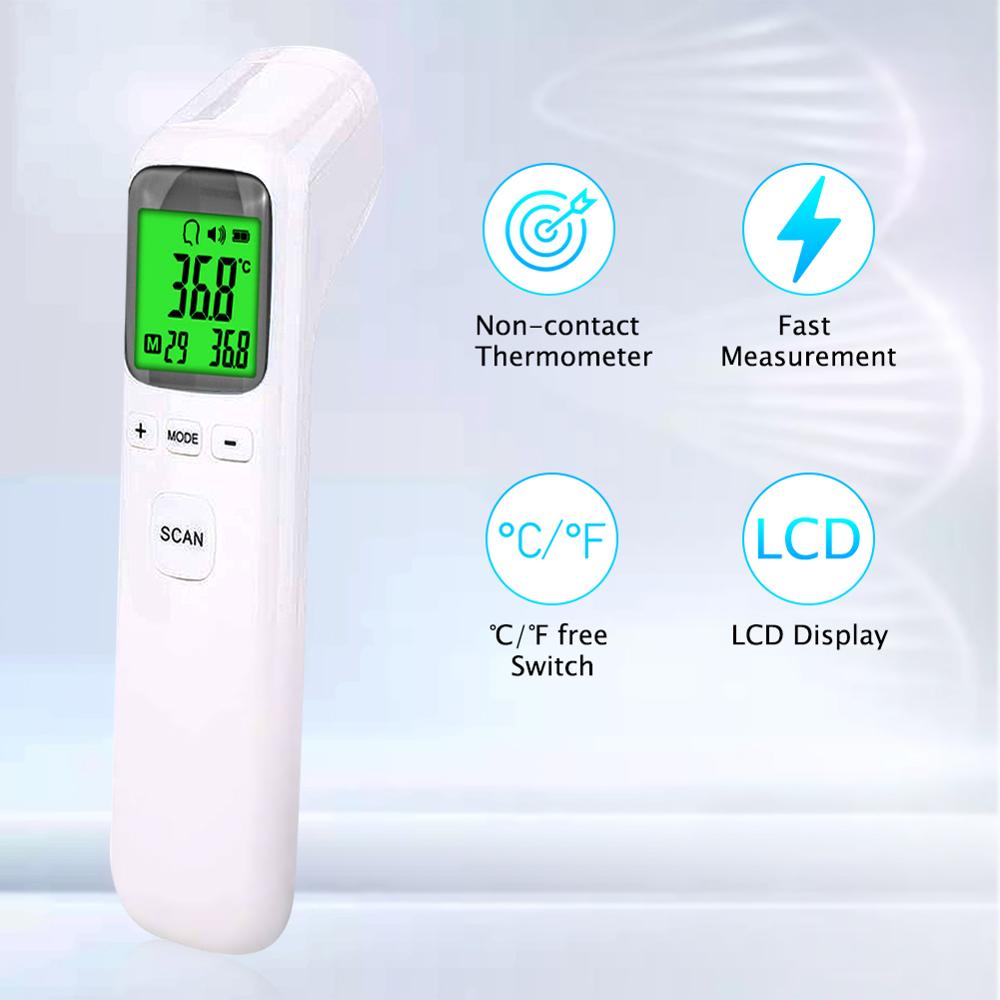Meter Digitale Thermometer Infrarood Baby Display Volwassen Non-contact Body Temperatuur Meter Lcd 3 Kleuren Voorhoofd Thermometer Gun