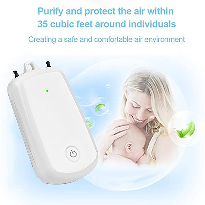 Hanging Neck Air Purifier, Mini Portable Personal Wearable USB Negative Ion Air Purifier