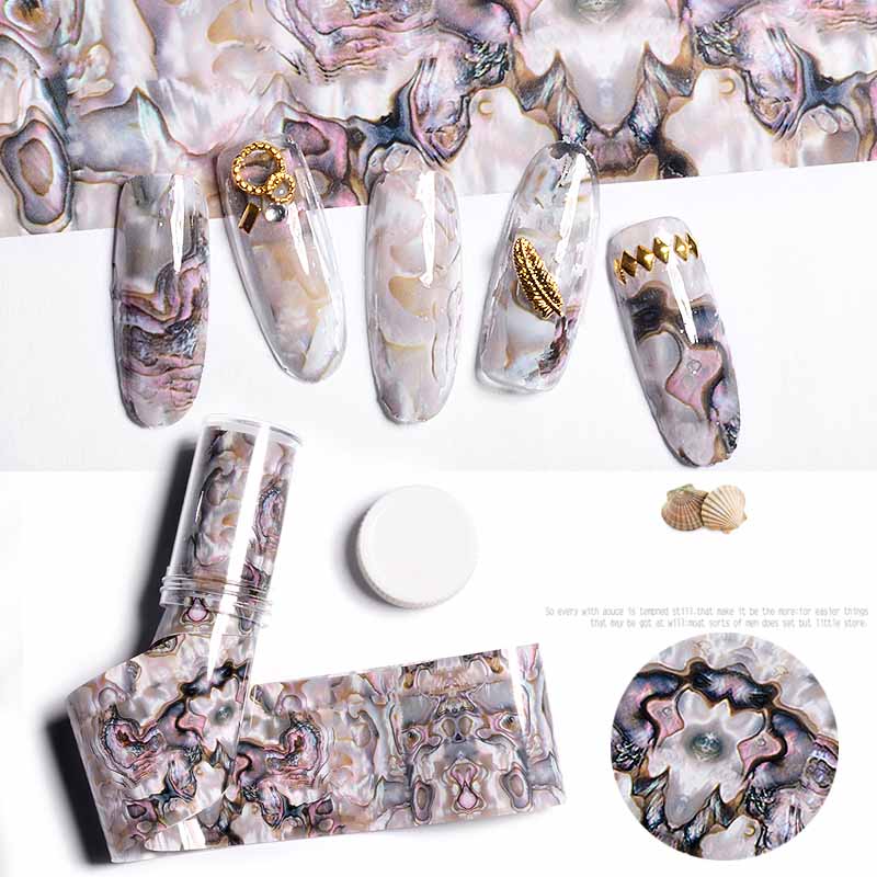 Nagelkunst ster schelp sterrenhemel sticker schelp 3d nagelsticker onregelmatige schelp decal sterrenhemel warmteoverdracht sticker 4*100