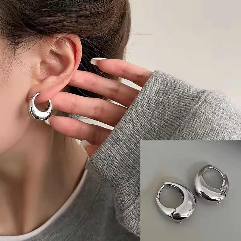 VENTFILLE-Boucles d'Oreilles Géométriques Incurvées en Argent Sterling 925, Bijoux en Forme de S, Bergame, Rétro, Unique, pour Femme et Fille, Directe: Rouge