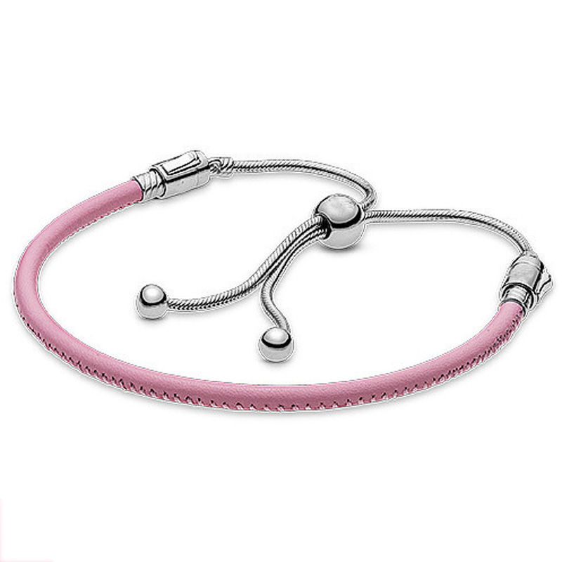 Pavimenta cuore e stella stringa di perline chiusura scorrevole regola il braccialetto misura moda 925 Sterling Silver Bangle Bead Charm gioielli fai da te: 11