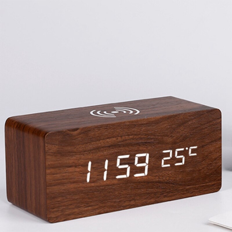 AP68-Alarm Clock with for Qi Wireless Charging Pad for iPhone Sound Control