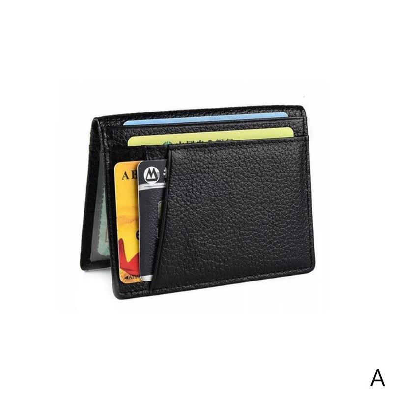 Ultra Dunne Mannen Mannelijke Pu Lederen Mini Kleine Coin Pouch Card Portefeuilles Portemonnee Kaarthouder Bank Case Plastic Credit z2A1: Black