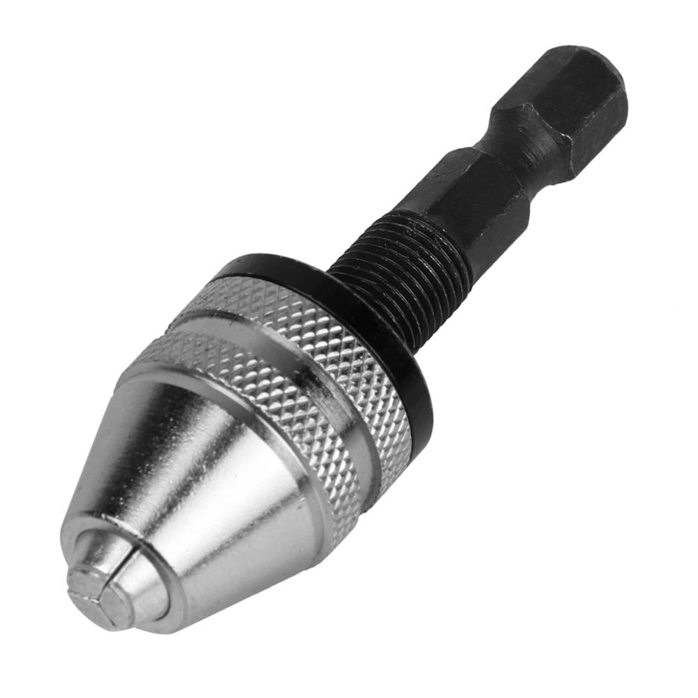 1/4"Keyless Drill Bit Chuck Hex Shank Adapter Converter Quick Change 0.3-3.4mm for Dremel tools