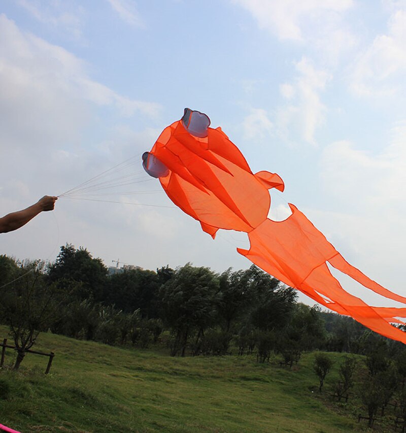 Goldfish Kite - Soft Polyester Animal Kite with Handle & Line - Fun Outdoor Toy for Kids & Adults
