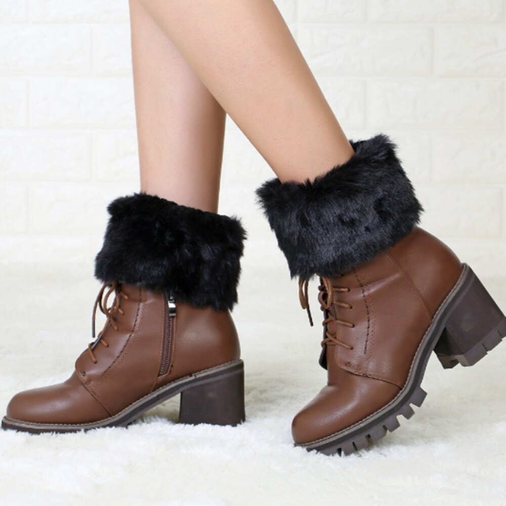 Jambières d&#39;hiver tricotées pour femmes, bottes en fourrure, jambières ST001
