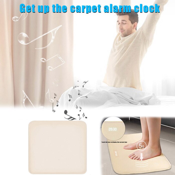 Stand On Pressure Sensitive Battery Smart Alarm Clock Mat Bedroom Anti-Slip Wear-Resisting Soft Mat Student Lazy Alarm Bell